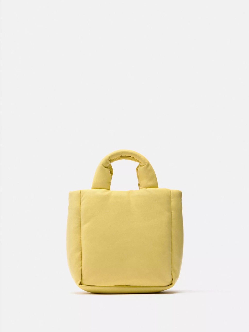 Zara Lemon Yellow Padded Mini Tote